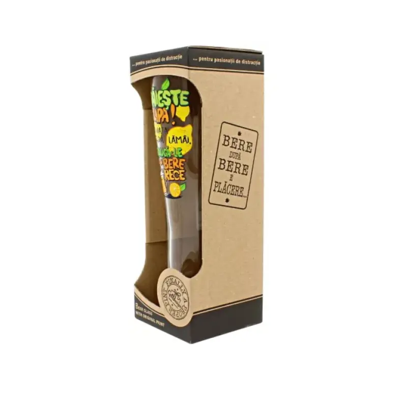 Traieste clipa, pahar bere cu mesaj, 500 ml